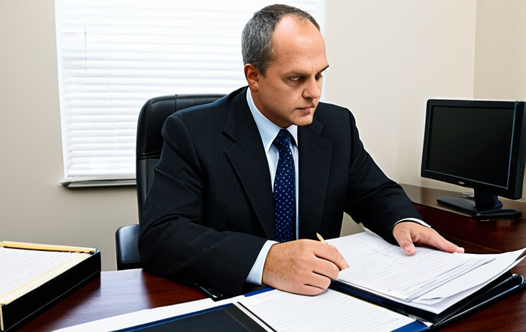 **Prompt for Traditional Business Analyst:**
A professional business analyst, fully clothed in a modest, dark business suit, sits meticulously at a classic, organized wooden desk in a traditional office. He is focused intently on a stack of detailed paper documents and a large binder, with a conventional desktop computer monitor visible. The atmosphere is quiet and detail-oriented, emphasizing the role of documentation and reactive analysis. Natural pose, perfect anatomy, correct proportions, well-formed hands, proper finger count. Professional photography, high-resolution, safe for work, appropriate content, fully clothed, modest, family-friendly.