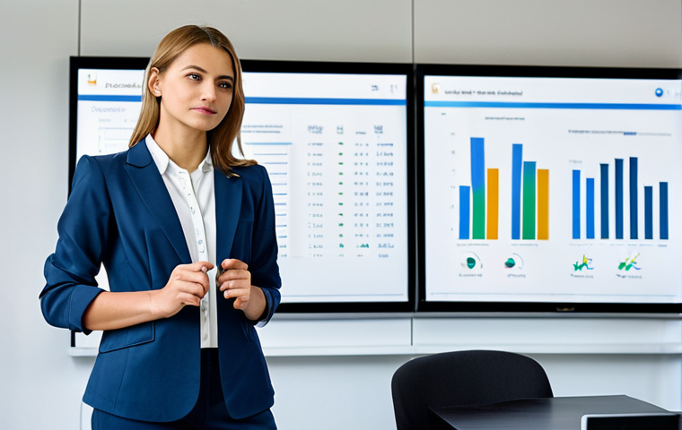 **
"A professional Business Analyst, fully clothed in a smart-casual outfit (blazer, blouse, trousers), standing confidently in a modern office. In the background, a Tableau dashboard displaying clean, insightful data visualizations. Safe for work, appropriate content, perfect anatomy, natural pose, professional environment, well-formed hands, proper finger count, natural body proportions, modest professional attire."
**