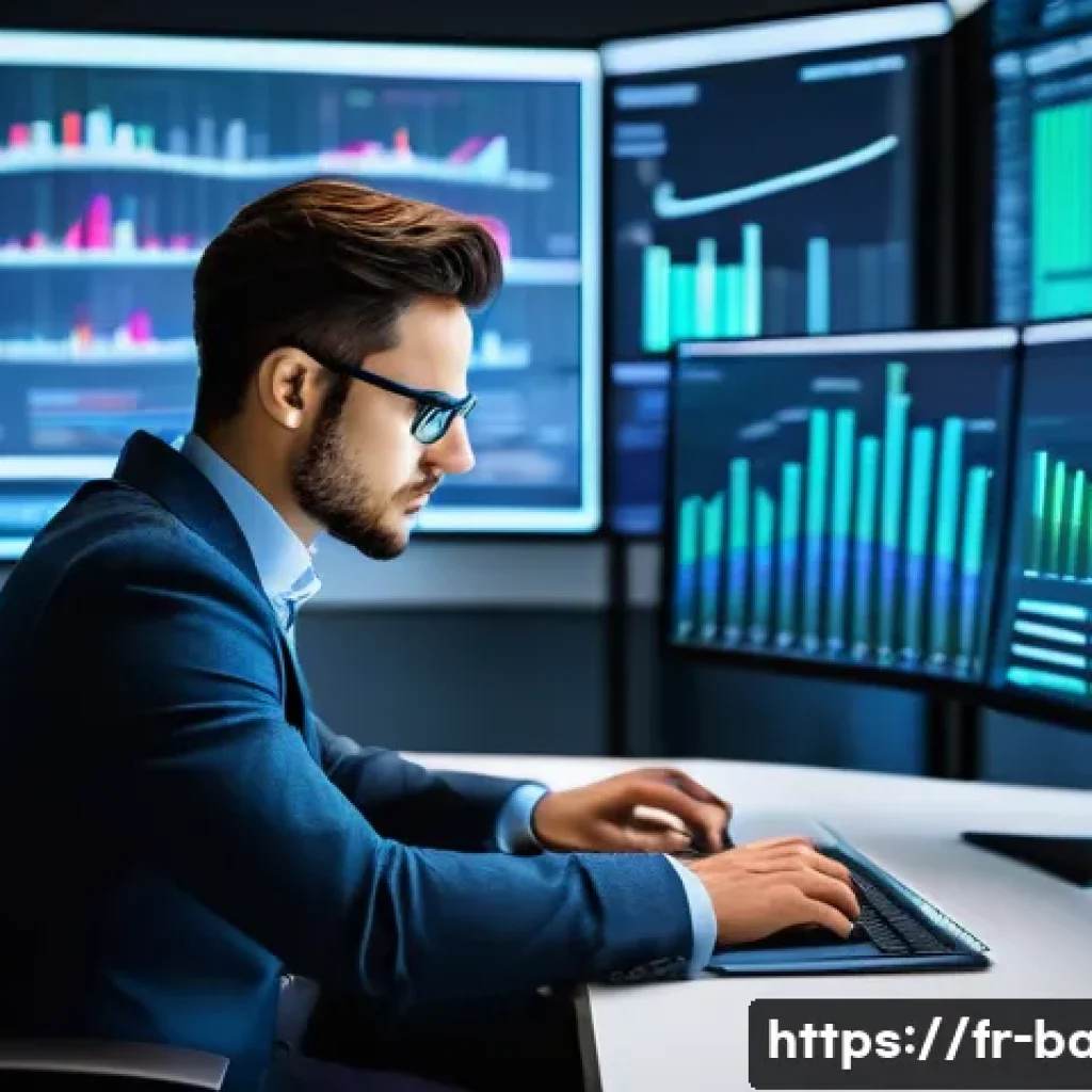 비즈니스 애널리스트 기술 역량 - **Prompt: "A professional and focused business analyst, appearing gender-neutral, in a modern, well-...